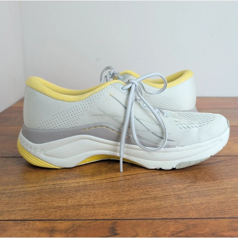 Dansko Women's Pace Mesh Comfort Walking Sneaker Shoes White/Yellow, 40, US 9.5